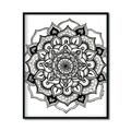 black and white floral mandala artwork