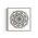 Black and white mandala art print in a black frame on a white background