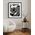 Framed black and white abstract artwork of flowing whimsical linework patterns coming out of eyes
