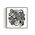 Framed black and white abstract artwork filled with eyes and whimsical linework patterns on a white background