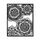 A fine art giclée print featuring four detailed black and white floral mandalas