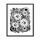 black and white abstract botanical artwork with eyes inside daisies and a whimsical fine linework background