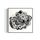 Framed black and white abstract art with eyes, mandalas, and fine line whimsical detail