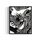 Framed black and white abstract artwork of flowing whimsical linework patterns coming out of eyes